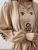 پیراهن گلدوزی آستر دوزی ترک
